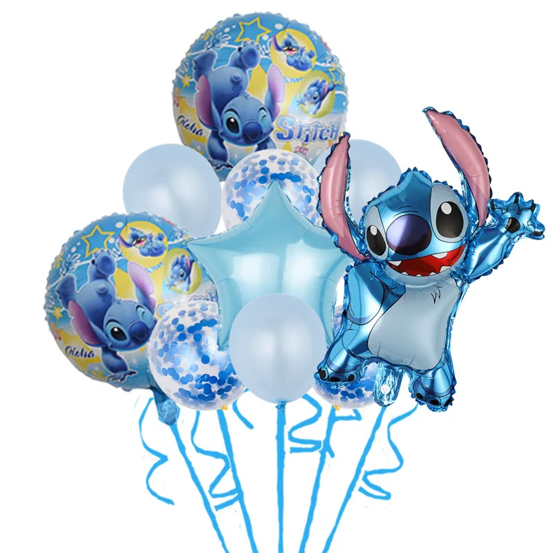 10pcs Disney themed Lilo Stitch series cartoon balloon set children\'s birthday party decorations