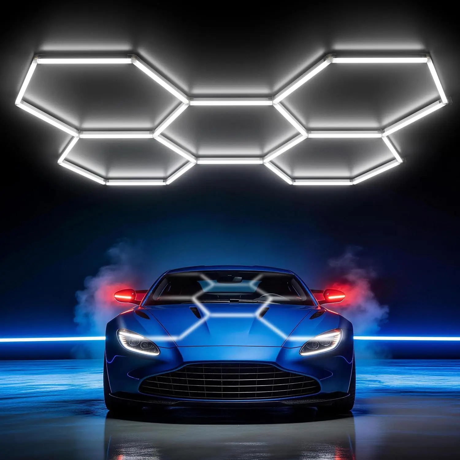 168W Hexagon Garage Lights, 16800LM Ultra Bright Led, 5 Grids Honeycomb Design …