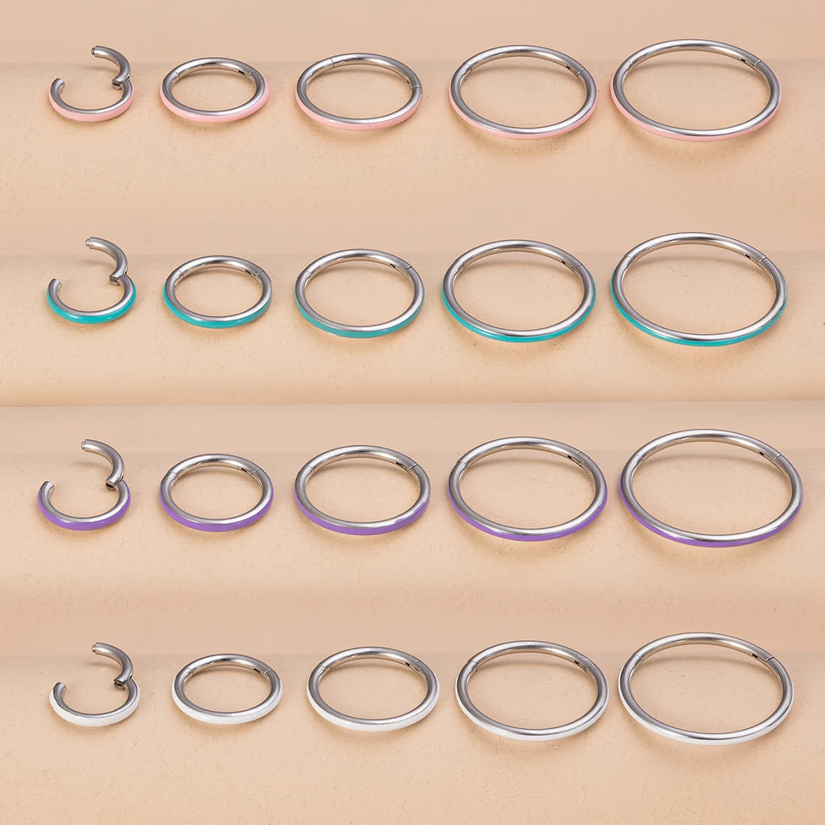 1pc 6-14mm Hinged Septum Piercing Rings Lip Ring Stainless Steel Cartilage Tragus Daith Conch Helix Piercing Earrings 16G