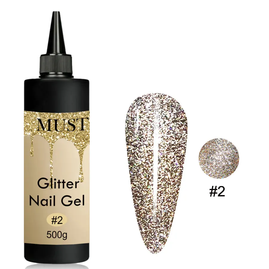 

500g Reflective Glitter Nail Gel Polish Broken Diamond Sparkling Auroras Laser Gel Shiny Sequins UV Gel Varnish for Nail Salon