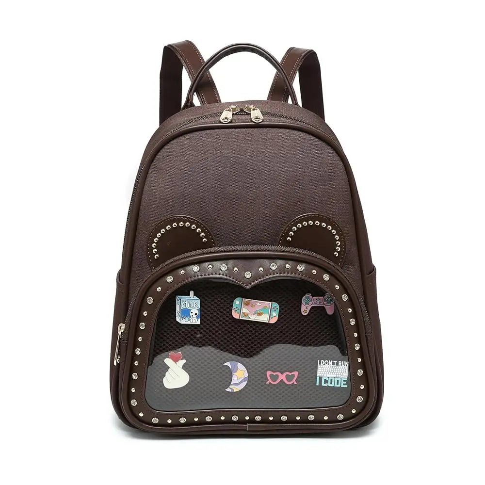 

Free ShippingKawaii Ita Bag Cute Little Bear Backpack Purse Pin Display for Anime Pins Display