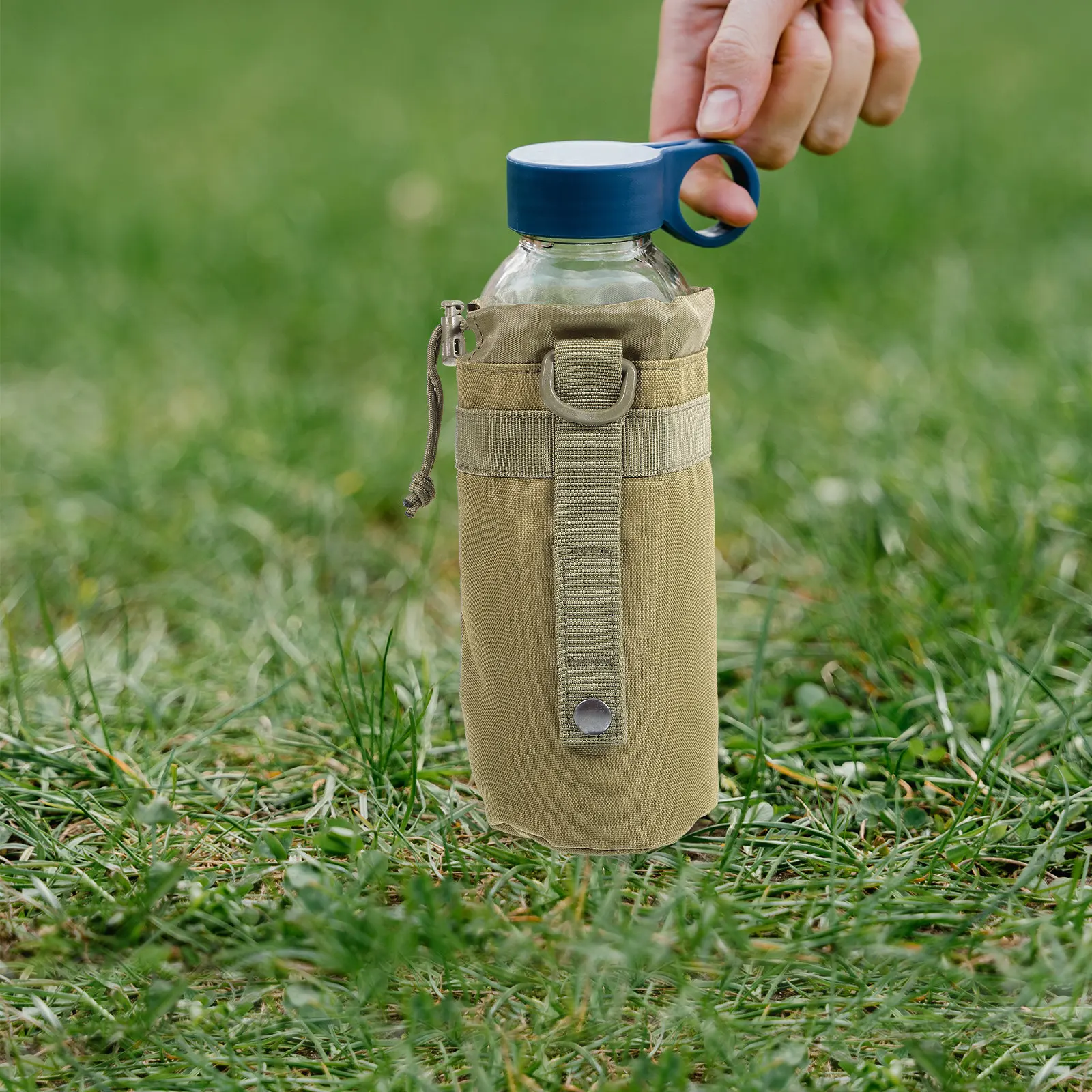

Water Bottle Carrier Pouch Simple Convenient Design Anti-Wear Hiking Running Backpack Attachment Outdoor Bottle Holder Bag