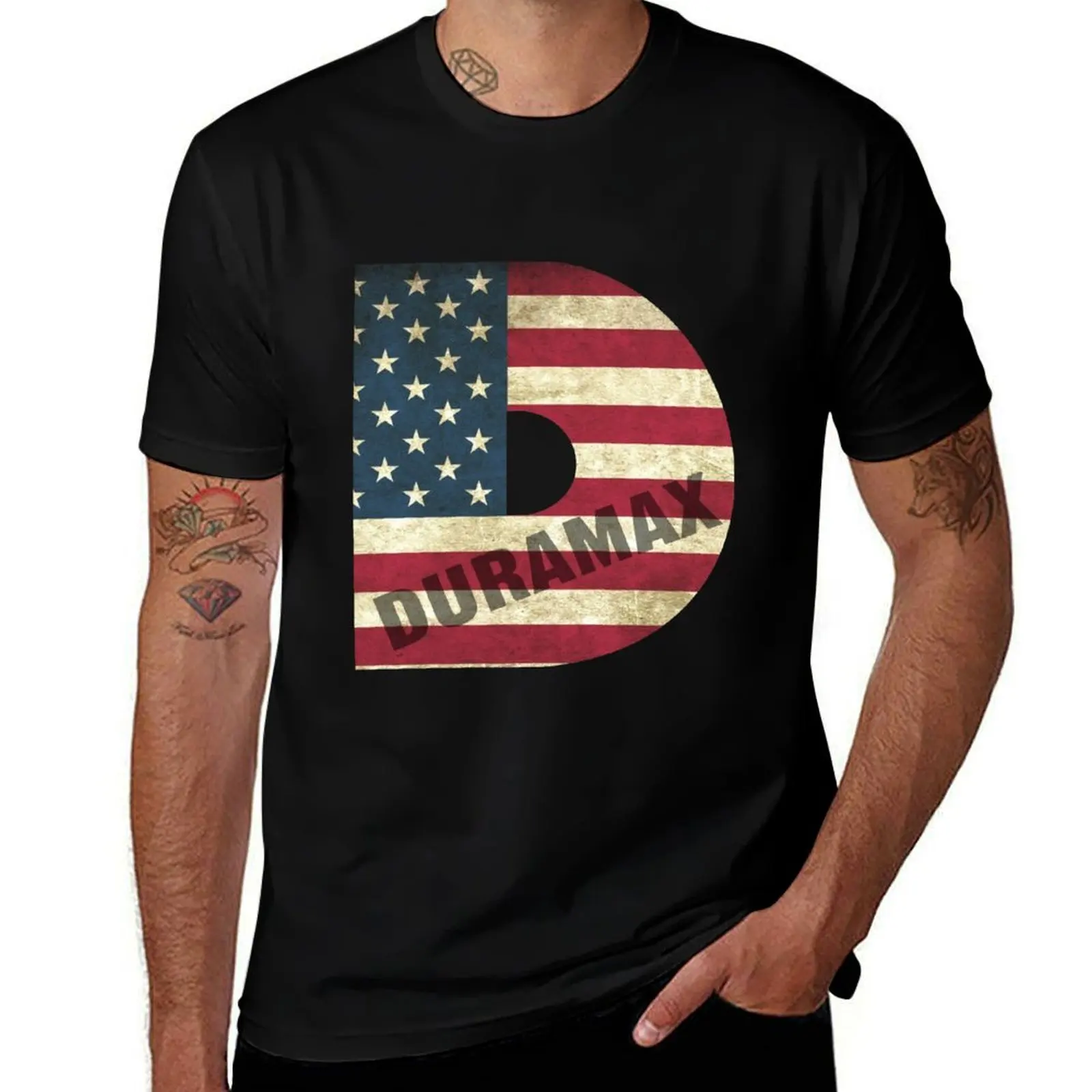 

Duramax American Flag T-Shirt Soft Touch Basic Cotton T-Shirt