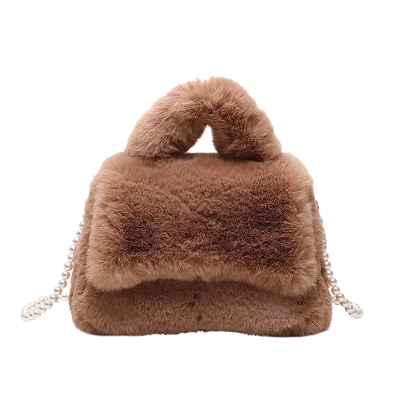 Luxury Designer Handbag 2023 High-grade Plush Bag Autumn and Winter Pearl Crossbody Korean Fashion Shoulder Armpit Women's Bag