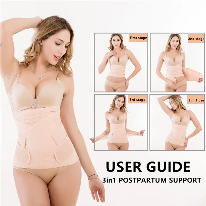 3in1 Corset Postpartum Buik Band Zwangere Vrouwen Tummy Buik Bekken Riem Wrap Taille Trainer Herstel Bandage Strap Body Shaper