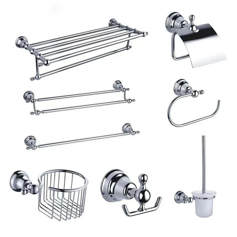 Stainless steel bathroom hardware pendant towel rack bath towel rack bathroom American bathroom set rack