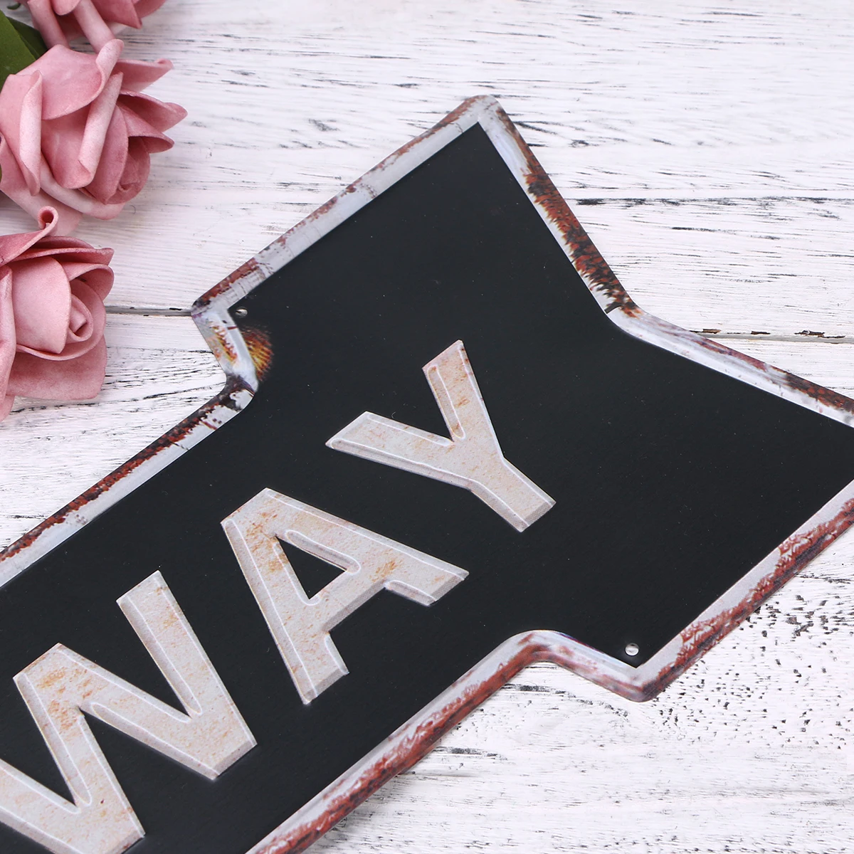 

Retro Decorative Signboard Vintage Direction Indicator 45x16cm Wall Tags Door Decoration Arrow Sign Exit