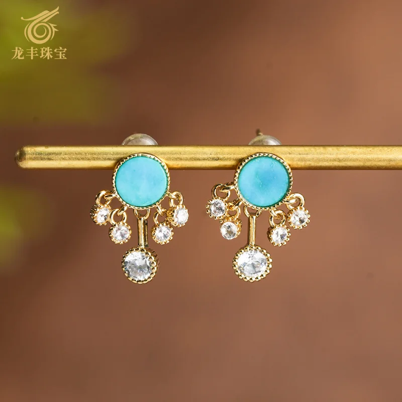 turquoise-earrings-s925-18k-gold-plated-fashionable-natural-turquoise-snowflake-earrings