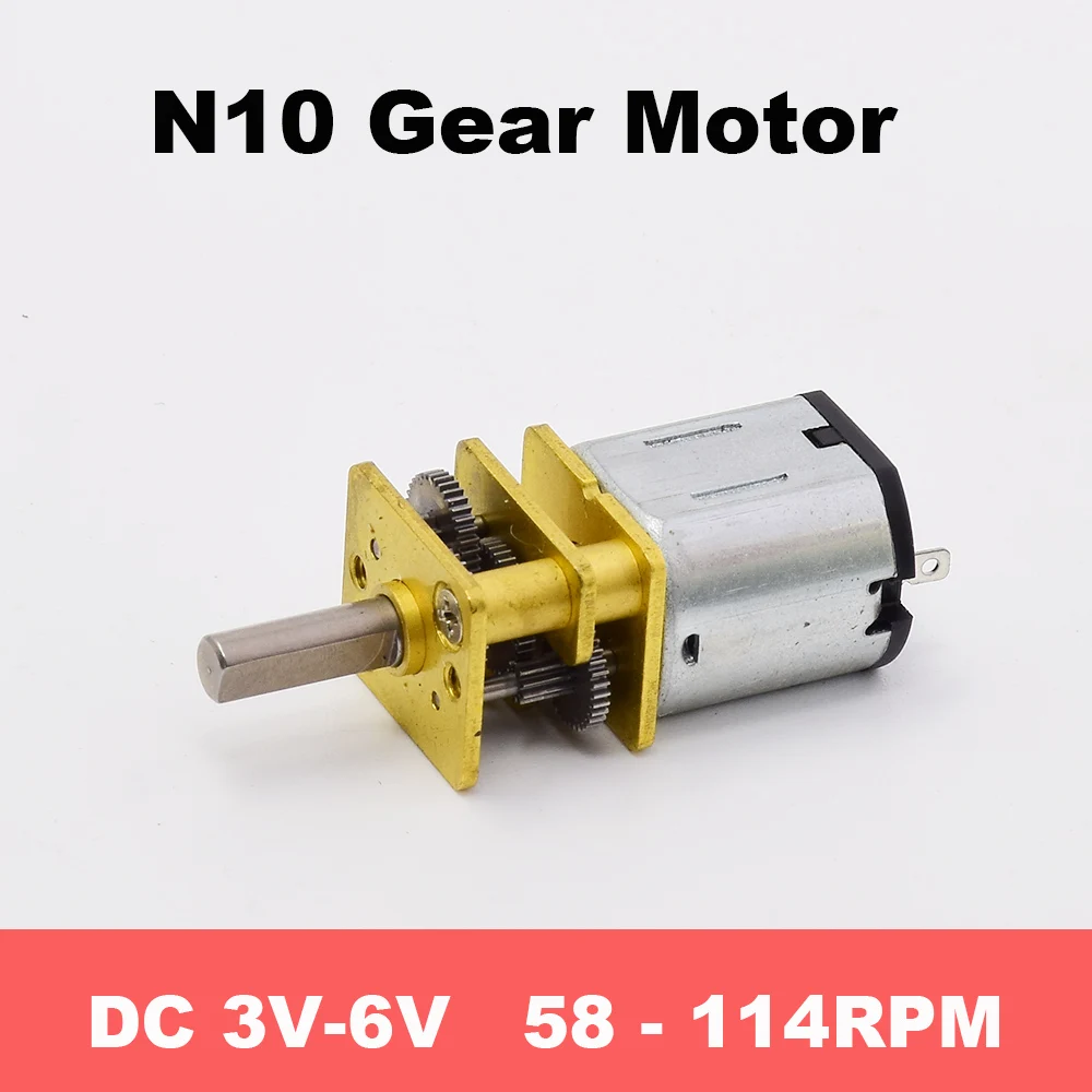 Mini 10mm*12mm N10 Full Metal Gearbox Gear Motor Gear Reducer D-shaft DC 3V-6V 3.7V 5V Slow Speed for Robot Car Electric Lock