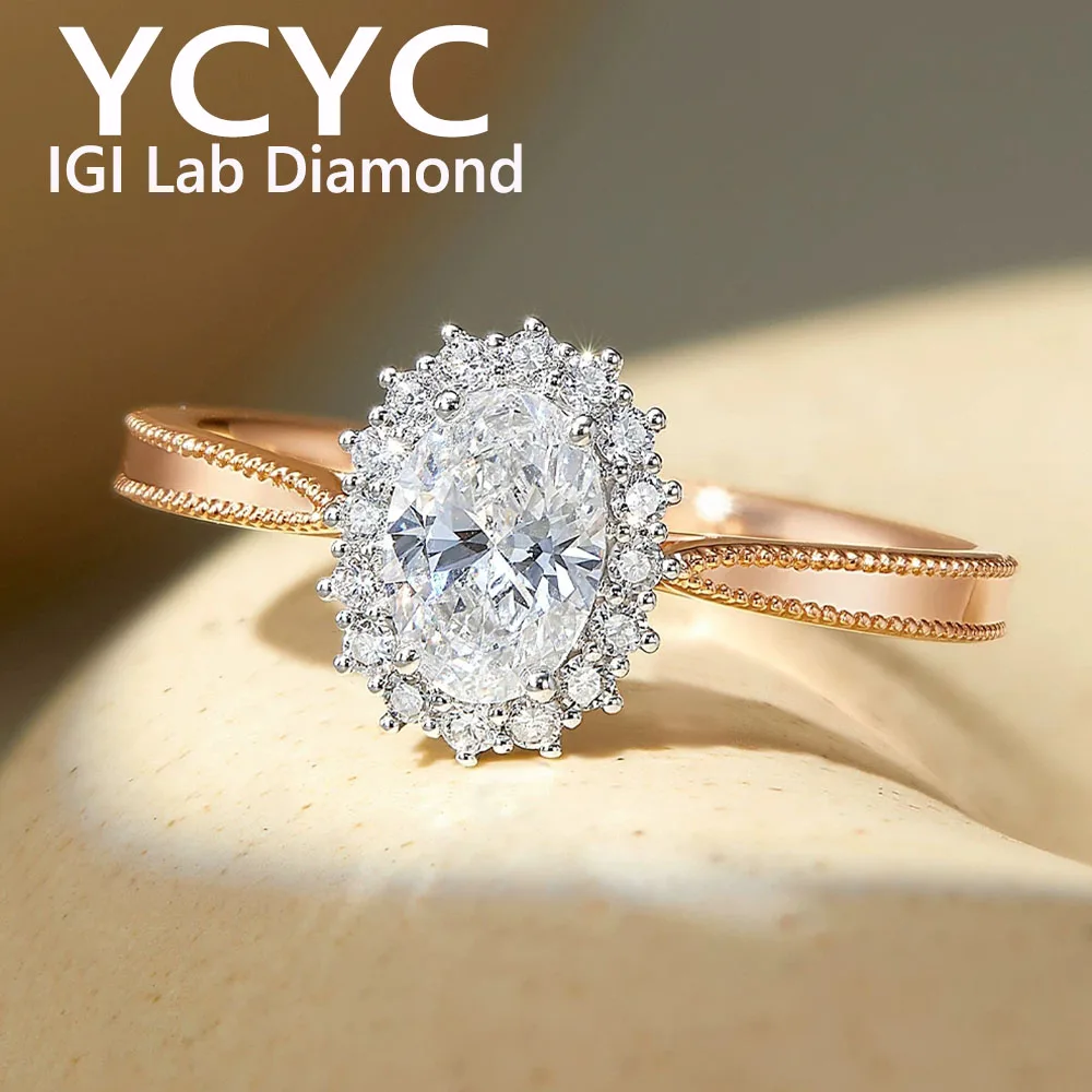 Solid 14K Rose Gold IGI Lab Grown Diamond Ring 3Ct DE VS1 Wedding & Engagement Ring Gift Party
