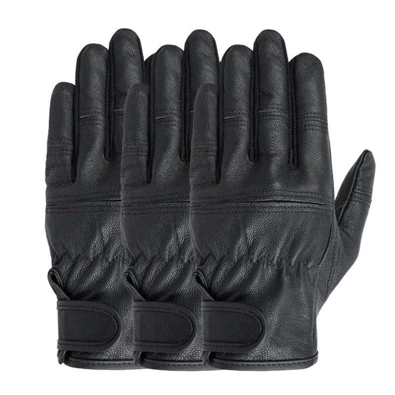 

QIANGLEAF Black Goat Leather Touch Screen Work Safety Mechanic Industrial Worker Gloves Youth Children Wholesale 3 Pairs 550SY