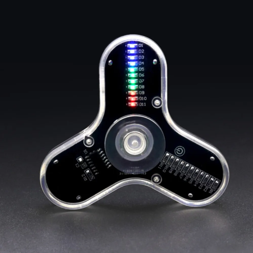 Kit DIY Light Up Fidget Spinner - Brinquedo brilhante LED arco-íris, fácil construção de STEM para crianças e adultos