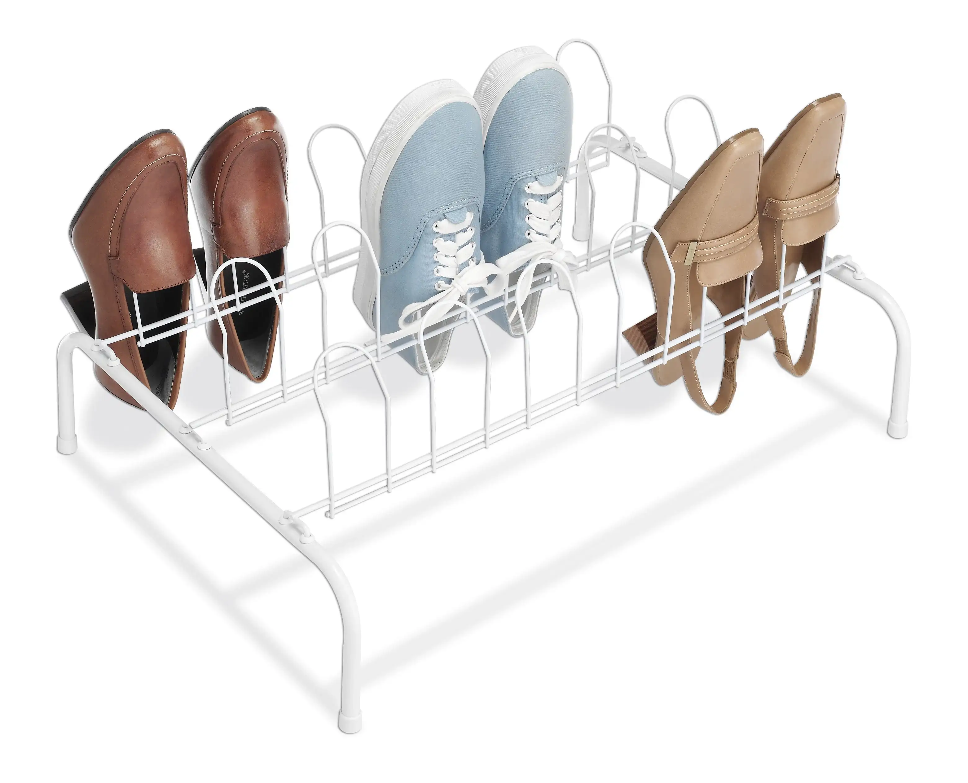 

9-Pair Floor Closet Shoe Rack - White