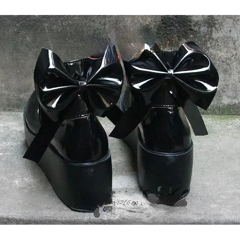 RealCos روزن البكر شين كو رينر روبين الأسود لوليتا أحذية الكعك أسفل أحذية سميكة القاع أحذية زي الهالوين التأثيري