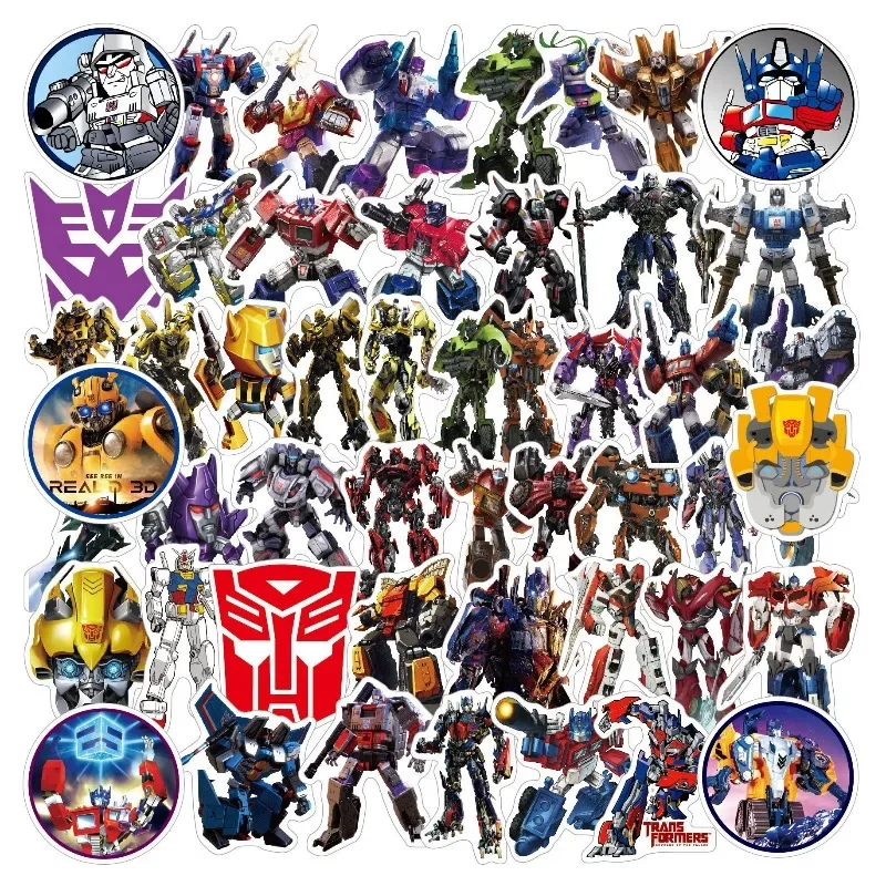 50pcs Transformers Graffiti Stickers Suitcase Water Cup Car Scooter Stationery Refrigerator Mobile Phone DIY Decoration Decals