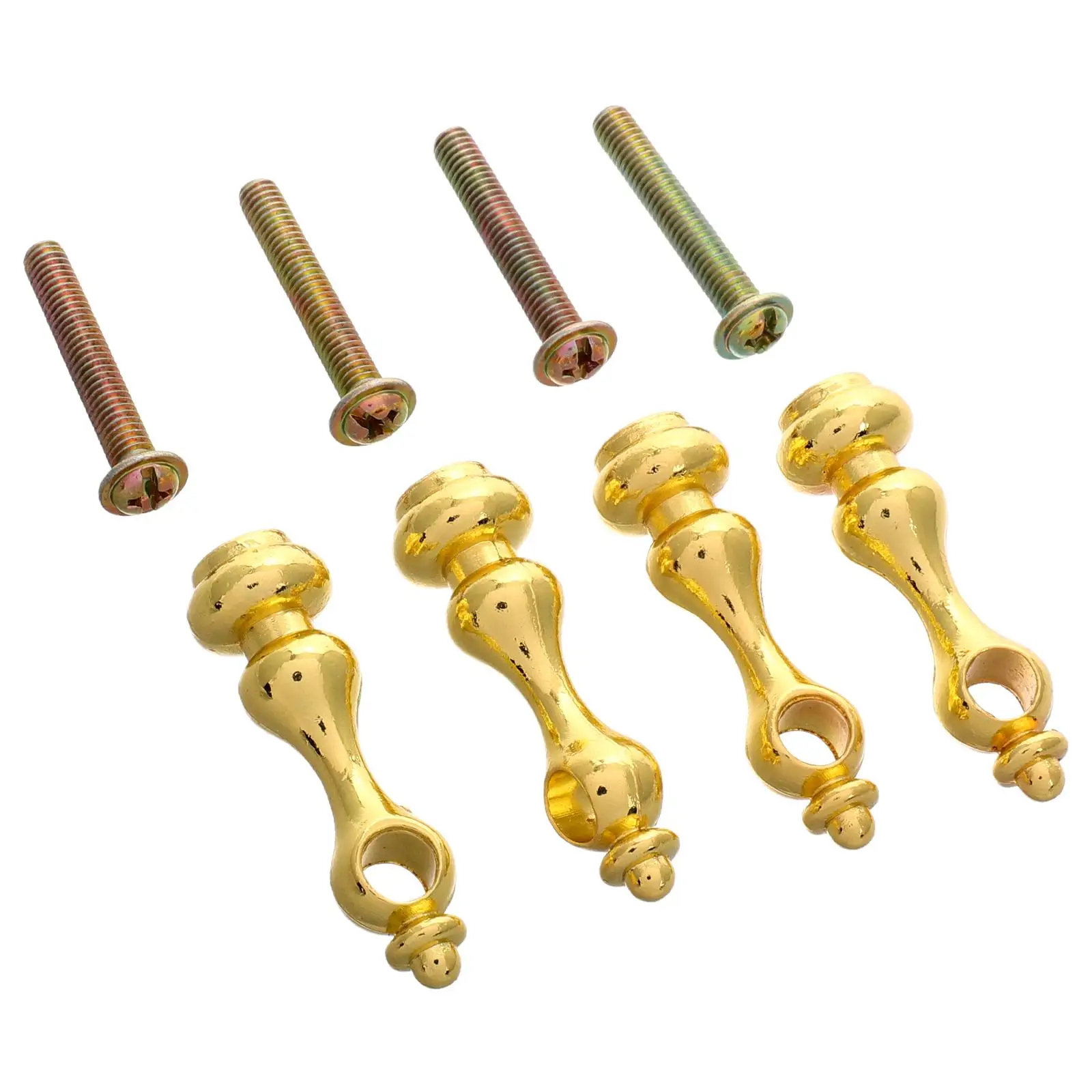 

4 PCS Fence Accessories Spindle Indoor Furniture Glass Metal Golden Mandrel Cap