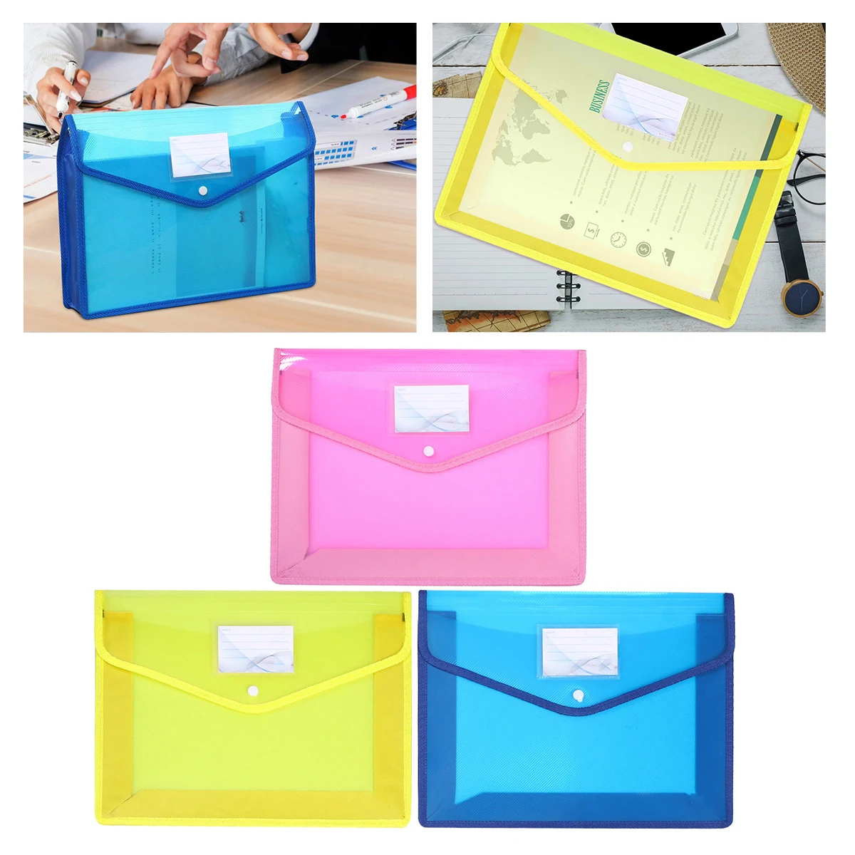 

3 Pcs File Folder Waterproof Bag Storage Document Wallet Carrier Envelope Folders Portable Office Organizer Work