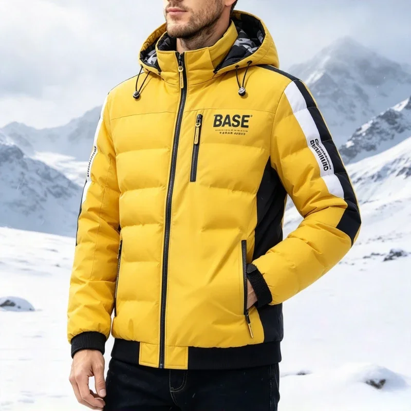 Autumn Winter Thicken Padded Parka Jackets Man Double-Sided Wearable Cold-Proof Hooded Parkas Trendy Outerwear Puffer Jacker Man