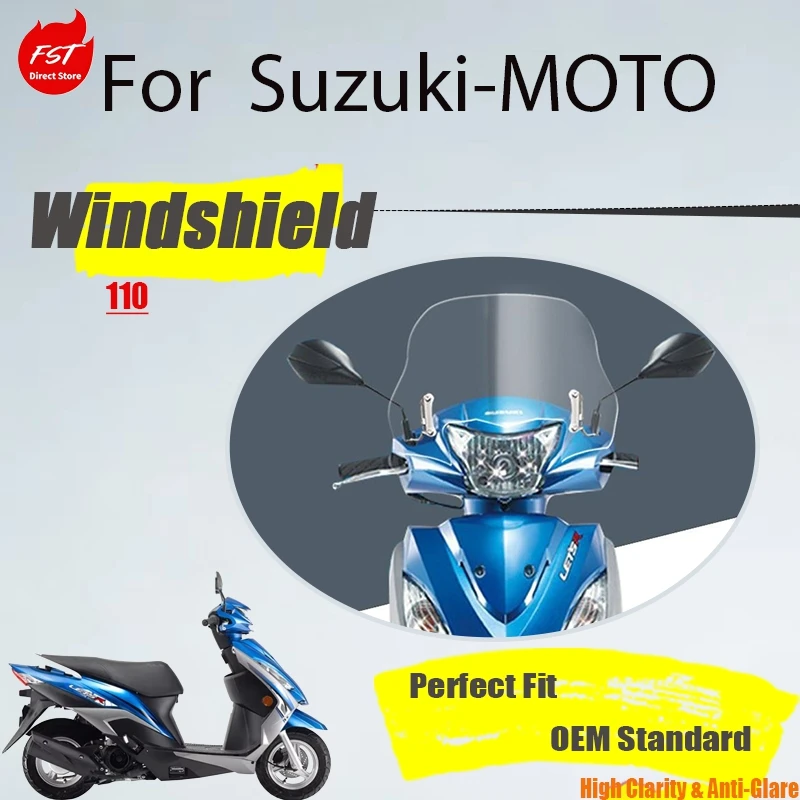 

Suitable For Suzuki Rizhe 110 Modified Front Windshield Front Windshield Goggles Imported Glass High-definition Anti-drop