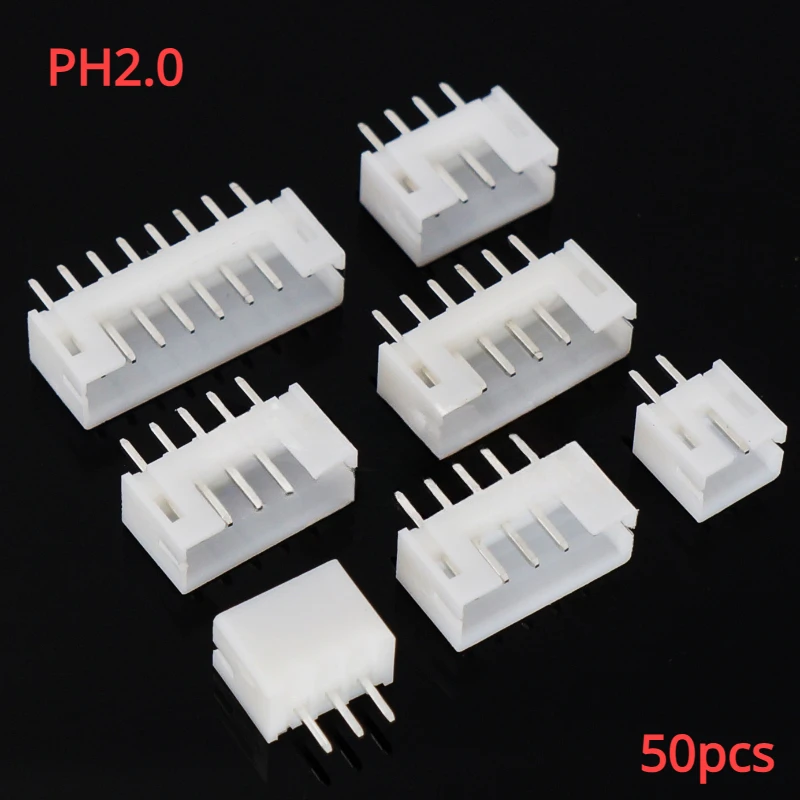 

50pcs/Lot PH2.0 Pins Header Connector 2P 3P 4P 5P 6Pin 2mm Pitch For PCB jst straight pins