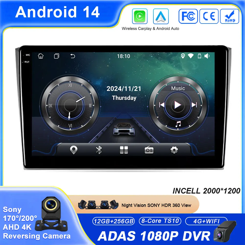 أندرويد 14 الوسائط المتعددة لمازدا CX9 CX-9 CX 9 TB 2006 - 2016 راديو تلقائي Carplay ستيريو رئيس وحدة BT No 2din DVD عالية الأداء #1