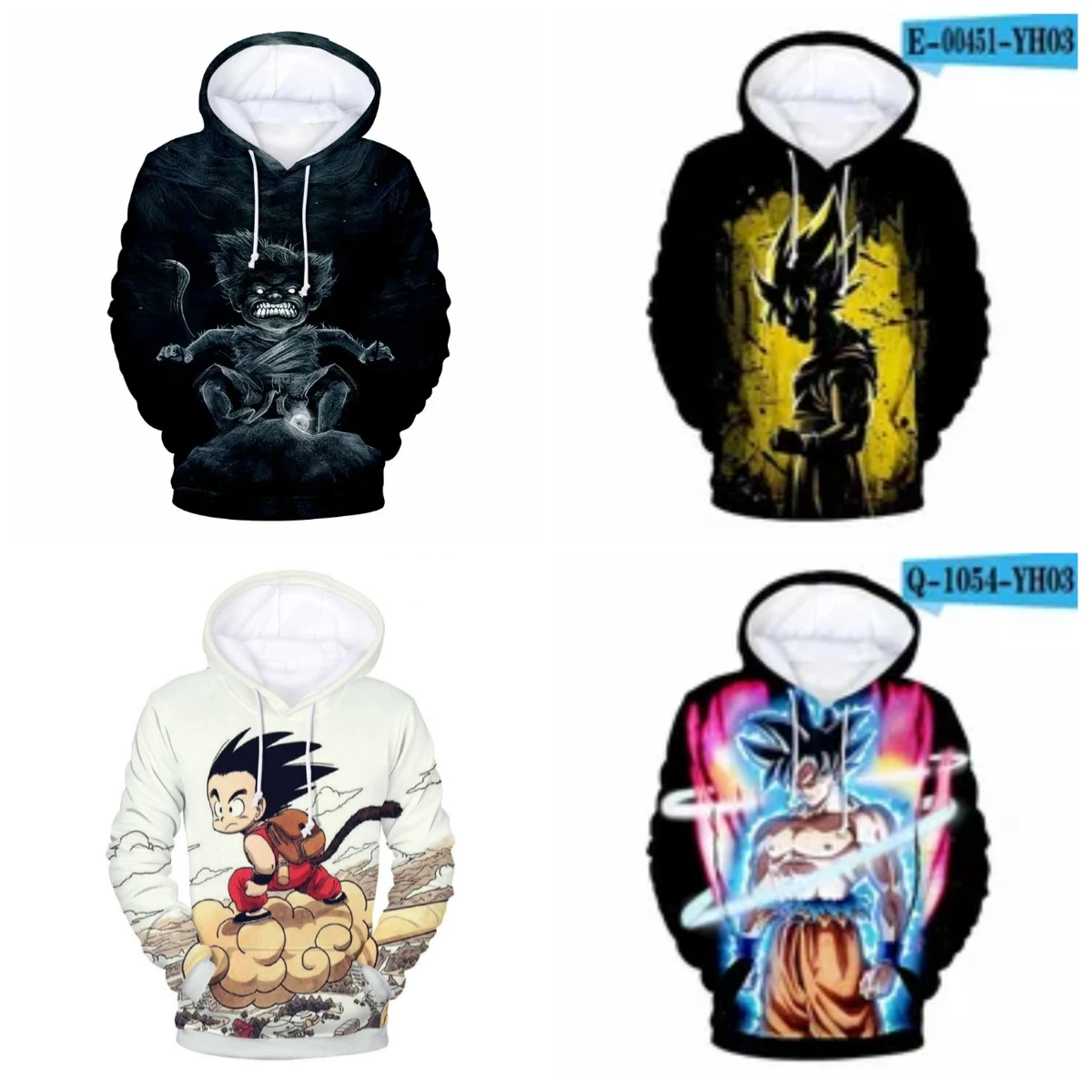 

2025 Autumn and Winter Hot-selling New Animation Dragon Ball 3D Printing Pattern Hooded Sweatshirt Outdoor Casual Hoodie