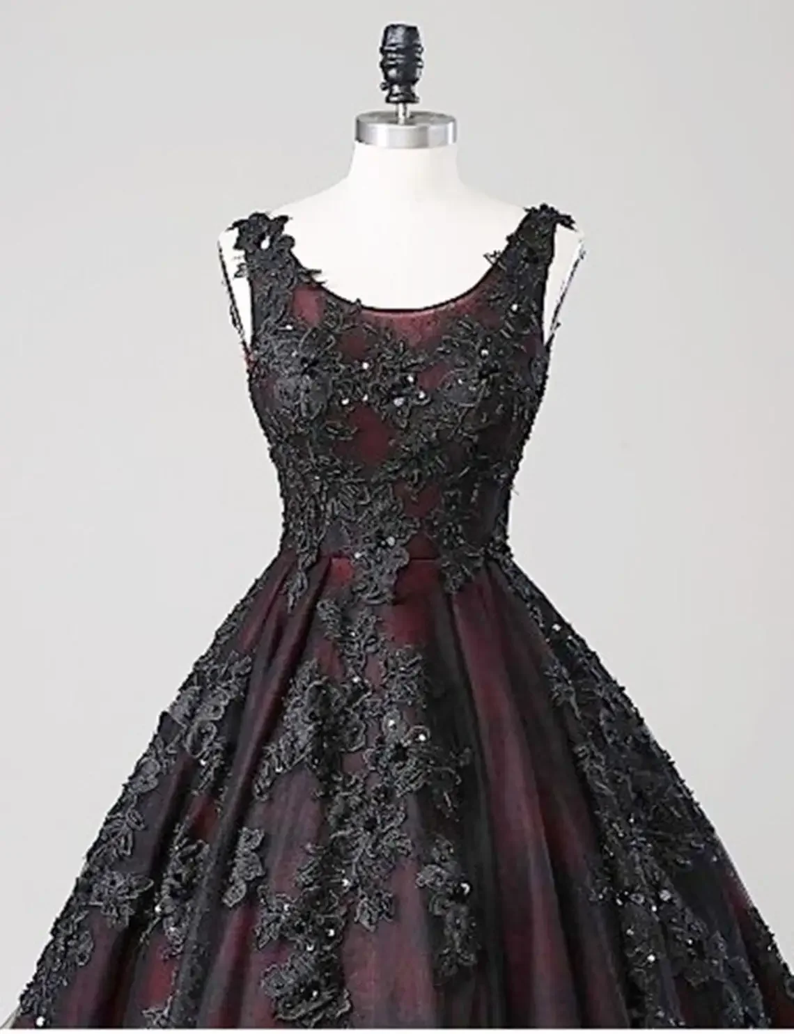 Vestido de novia gótico Vintage de lujo Borgoña y negro, vestido de novia con corsé con cuentas, ropa Formal de novia de encaje 2024 personalizada