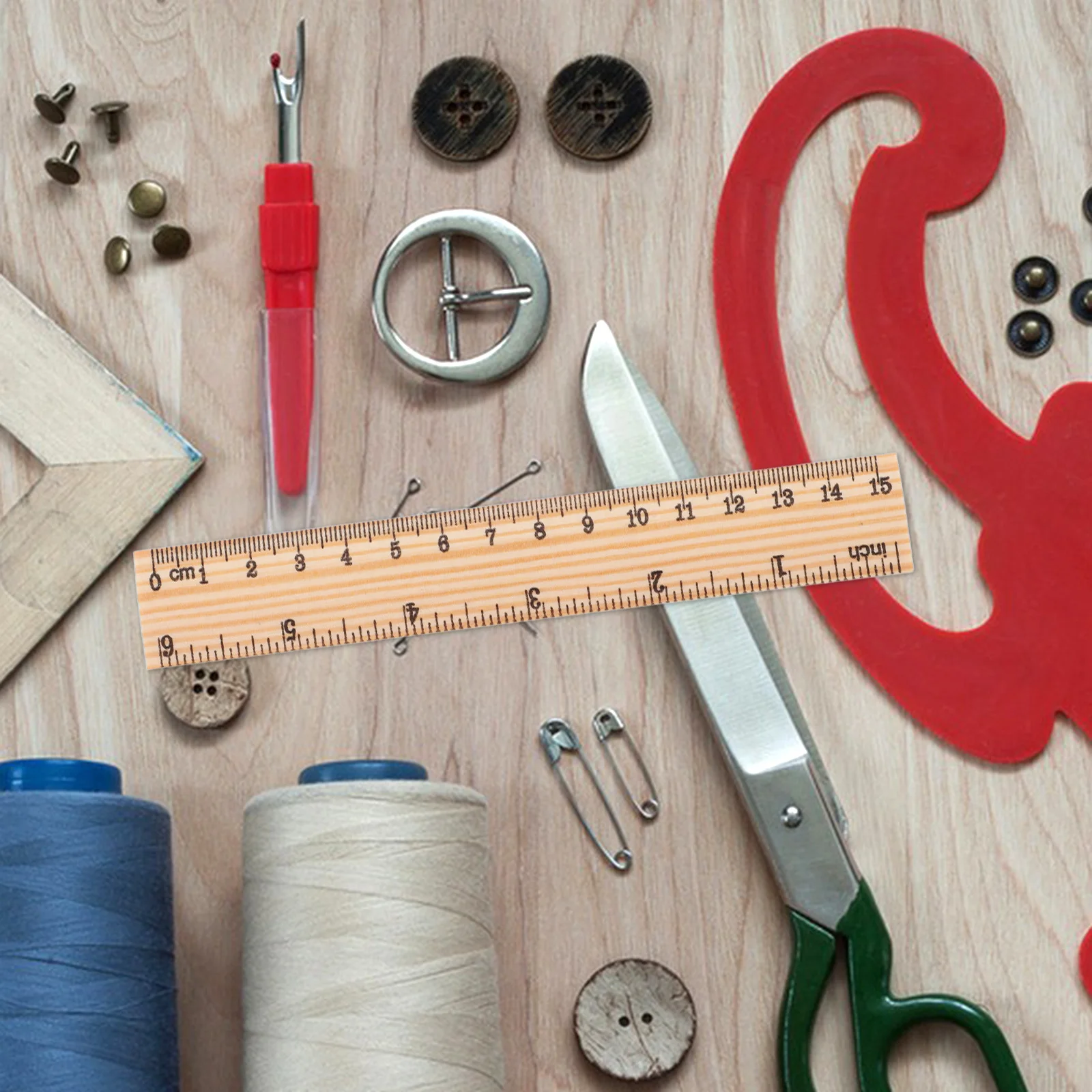 

30Pcs 15cm Wood Straight Ruler High Quality Training Aid for Classroom Architects Engineers Learning Straight Ruler