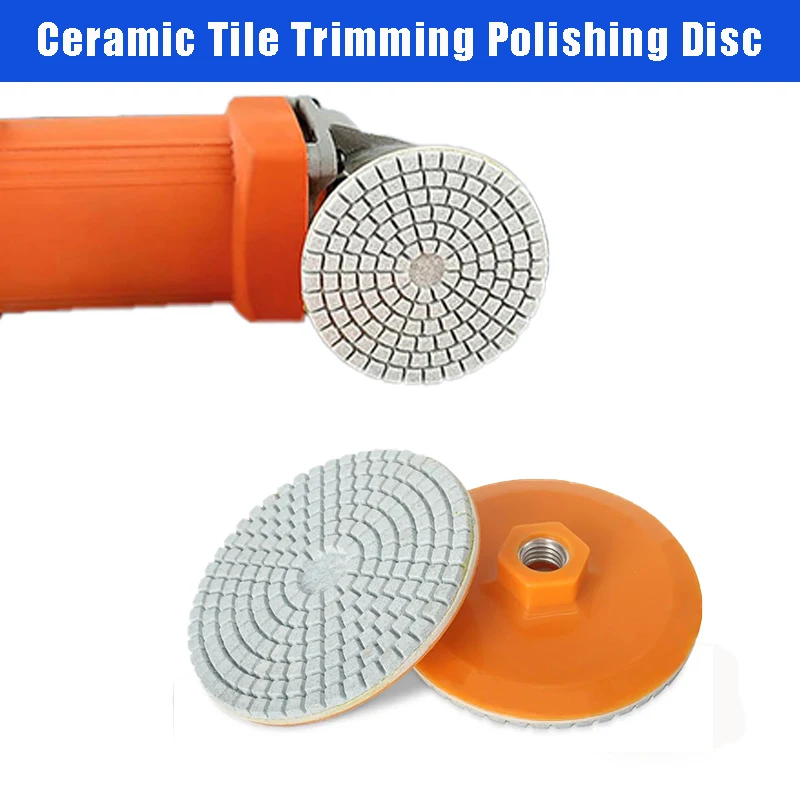 1 Pcs 3 Inch 80mm Ceramic Tile Trimming Polishing Disc Angle Grinder Dry Polishing Marble Quartz Stone Chamfering Grinding Edge