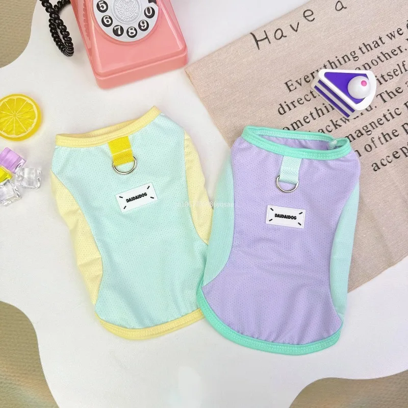 Colete Fino de Resfriamento para Cães, 1 Peça, Malha Respirável, Camiseta de Verão para Pets, Roupa Protetora Solar para Filhotes com Fivela, Fantasia Fashion para Pets