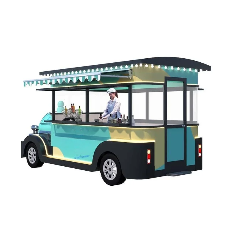 

Four-wheel multi-functional mobile food truck snack truck commercial night market sales stall truck