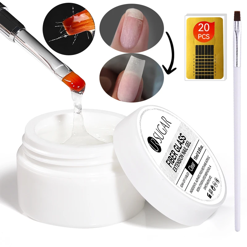 

UR SUGAR 3PCS Fiber Glass Extension Nail Gel Polish Set Quick Building Constructor Gel Self Leveling Reinforcement Nail Manicure