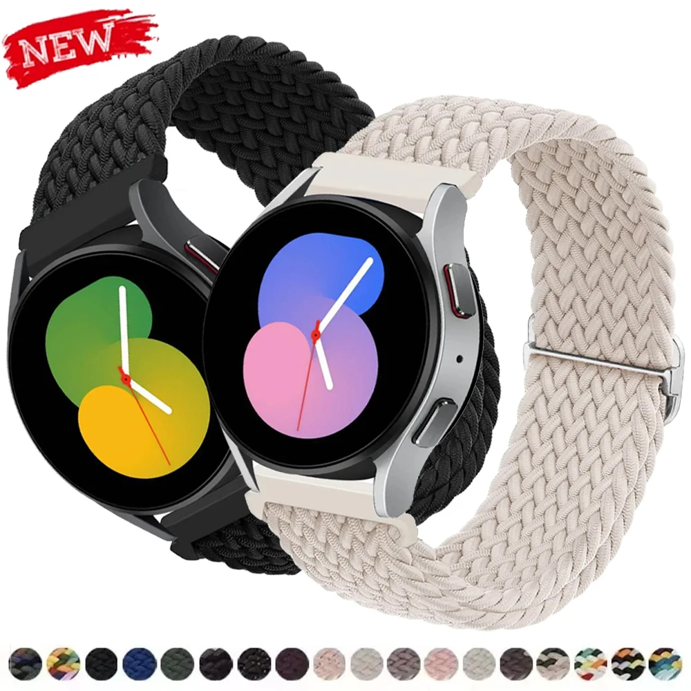20 mm Nylonarmband für Samsung Galaxy Watch 7 6 5 4 40 mm 44 mm 6Classic 43/47 mm 22 mm geflochtenes Schlaufenband für Huawei GT6/5Pro Armband