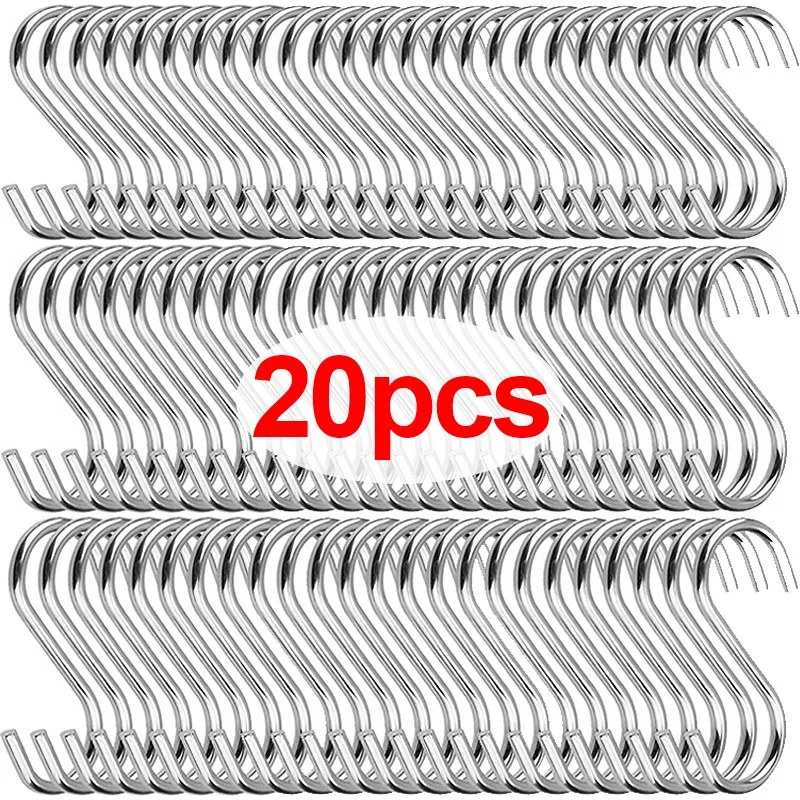 

Новые крючки S-образной формы из нержавеющей стали, многофункциональный подвесной крючок для одежды, сумок, полотенец, домашней кухни, ванной комнаты, стеллажи для хранения