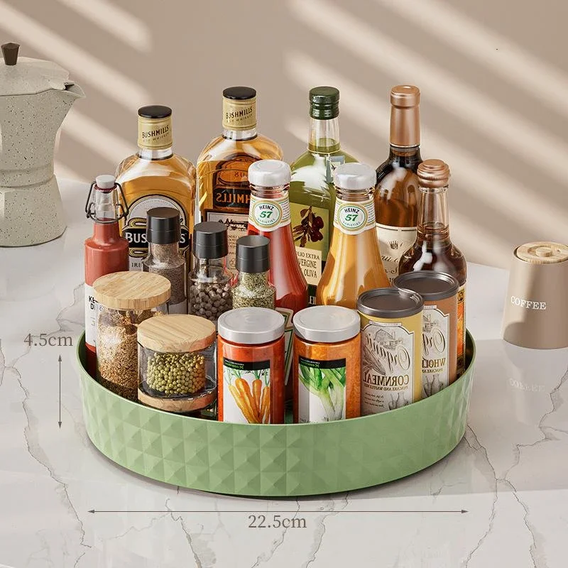 

360 Degree Intelligent Spice Rotary Kitchen Storage Rack Seasoning Rack Multi-function Soy Sauce Bottle Storage Rotating Rack