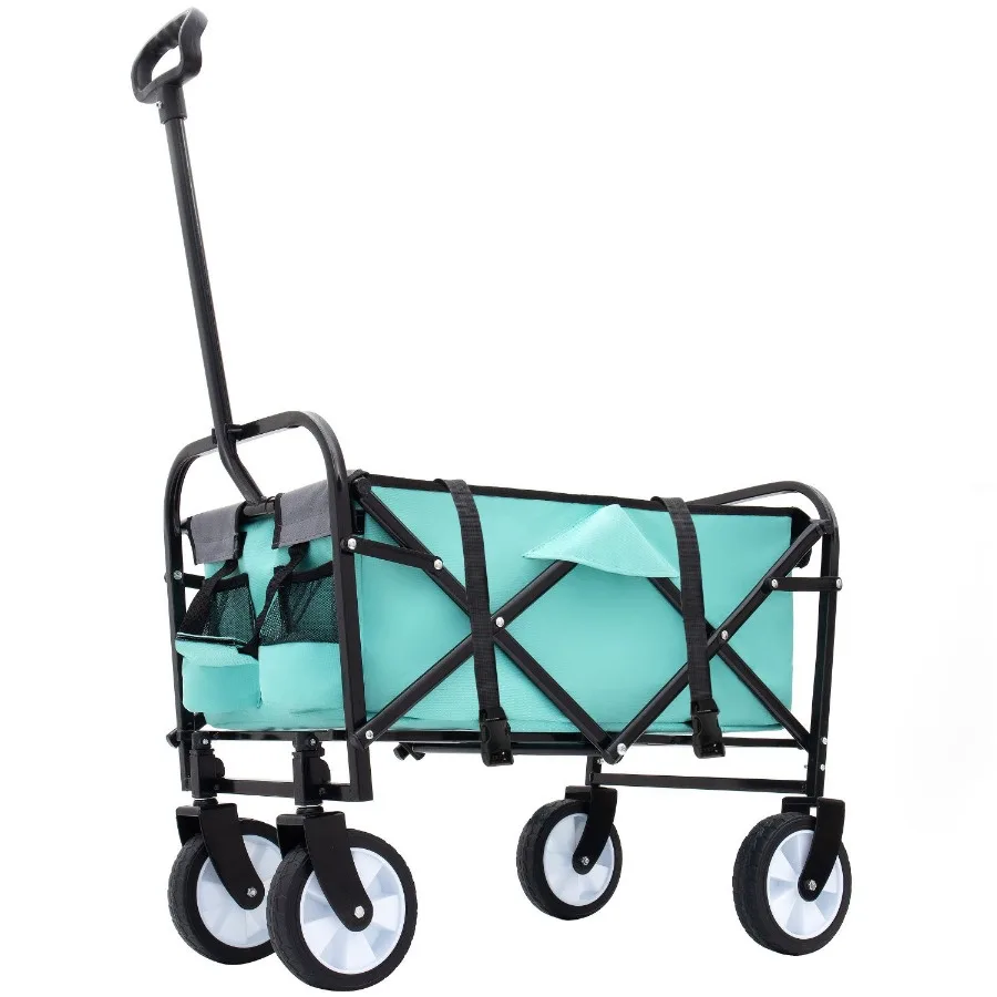 

Minimeetall Strap Collapsible Foldable Wagon Cart with strapping system Beach Wagon Utility Cart Utility Wagon Grocery Cart for