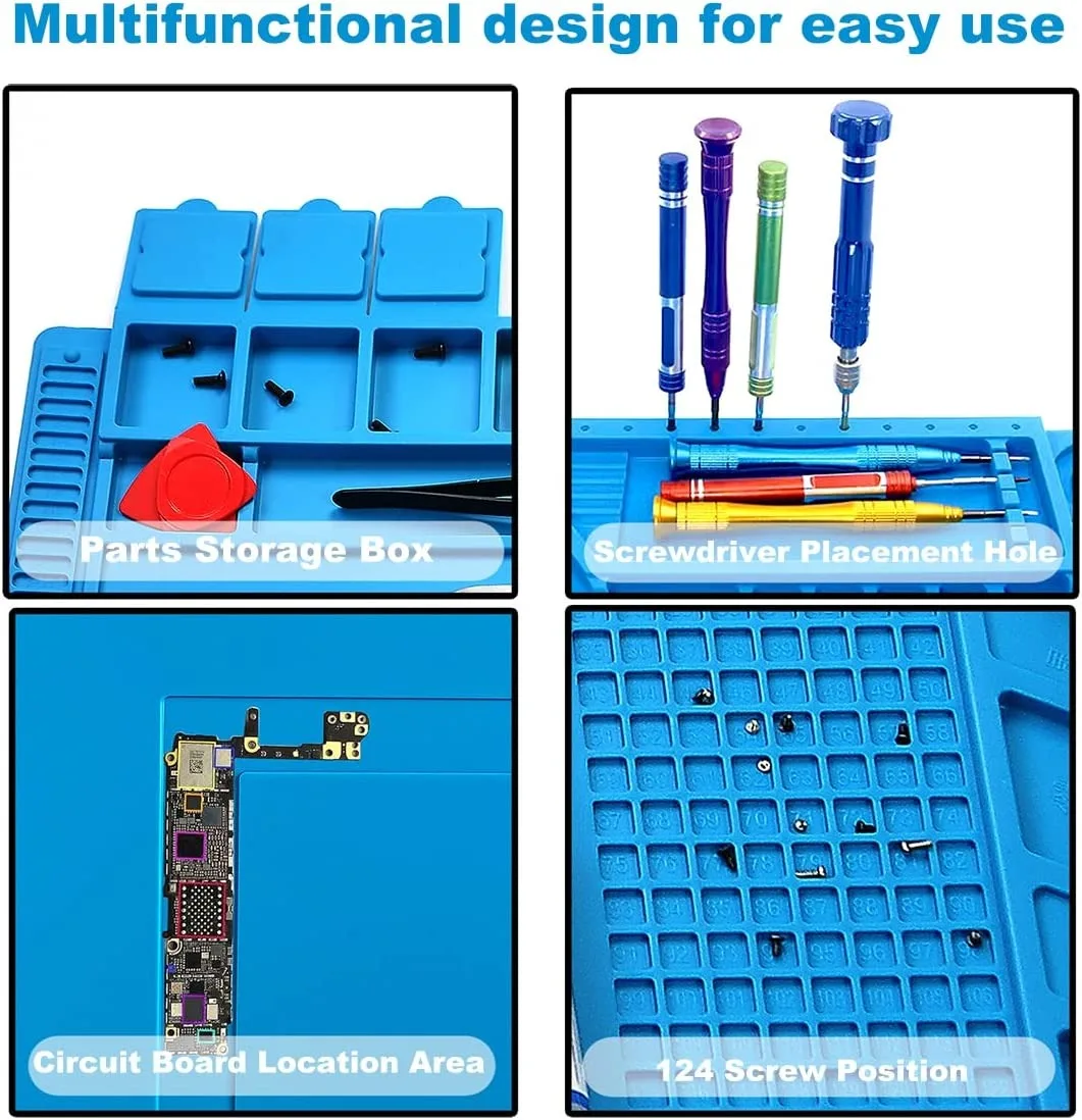 500℃ Heat-Resistant Soldering Station Silicon Mat Work Pad Desk Platform Welding Station for Electronic BGA Soldering Station