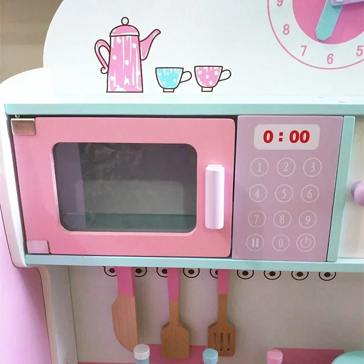 Grand ensemble de cuisine pour enfants, réfrigérateur de simulation, kit de cuisine, éducation précoce, maison de jeu, cuisine en bois, jouets cadeaux pour filles, 100cm