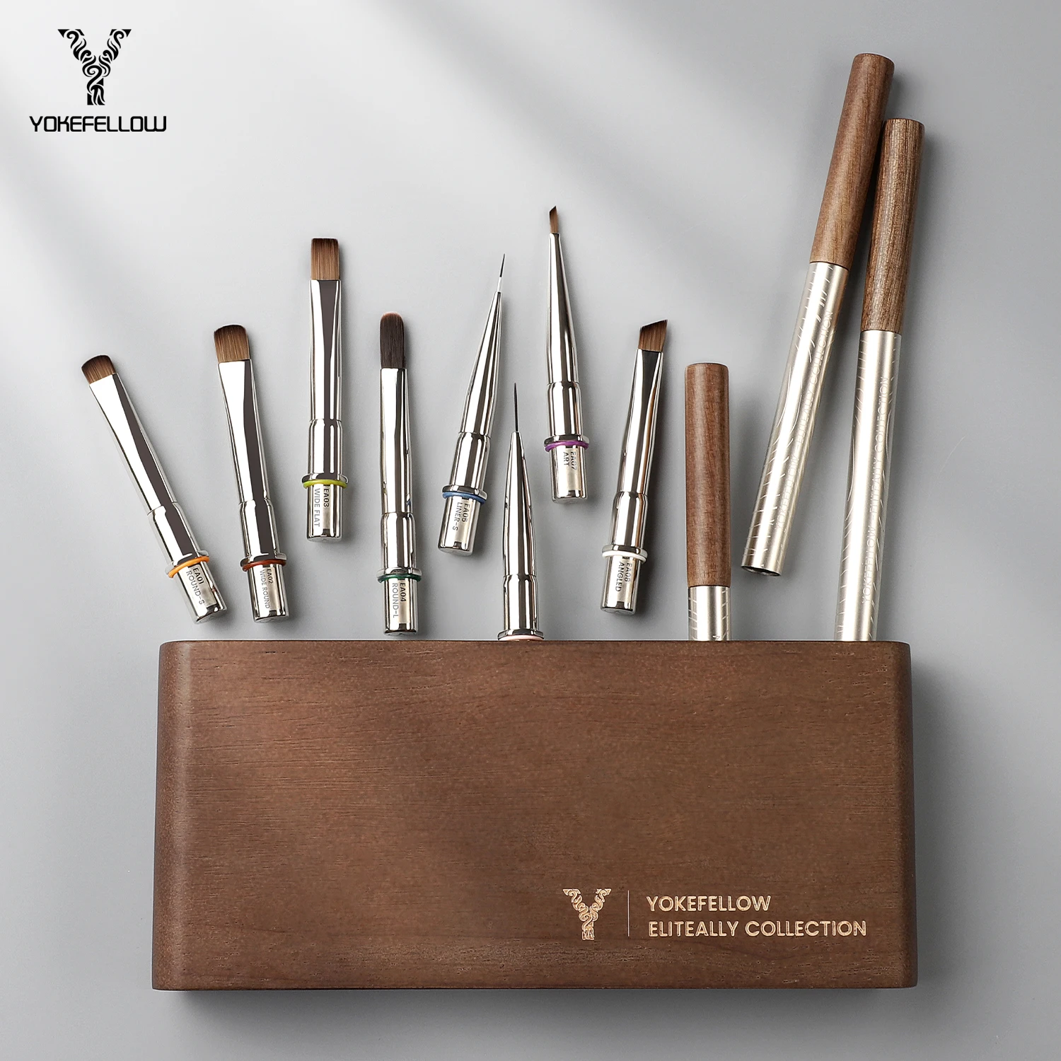 

Набор кистей для нейл-арта YOKEFELLOW, 8 шт., с держателем для кистей, кисть для гель-лака, кисть для наращивания ногтей, для дизайна гель-лаком