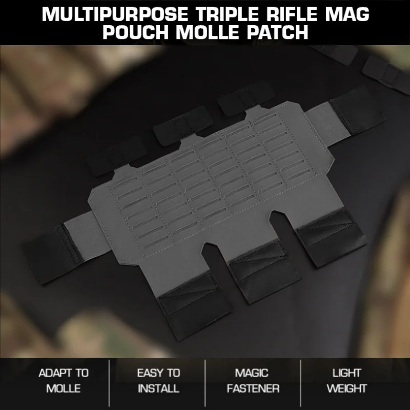 

Multi purpose triple function package MOLLE panel - ultra lightweight modular system, easy to install equipment