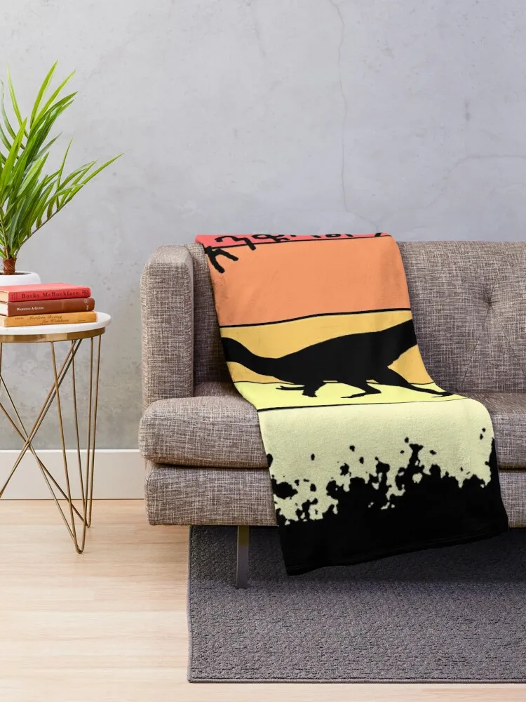 Amharic Proverb with Sunset-Themed Background: Chindesaurus Silhouette Throw Blanket Bed Fashionable Sleeping Bag Blankets