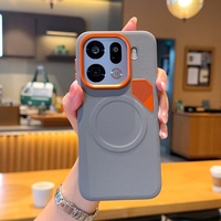 For OPPO Find X9 Pro Case New Stylish Heat Dissipation Magnetic Gold Armor Leather Anti-fall Cover For Find X9 Shockproof Funda