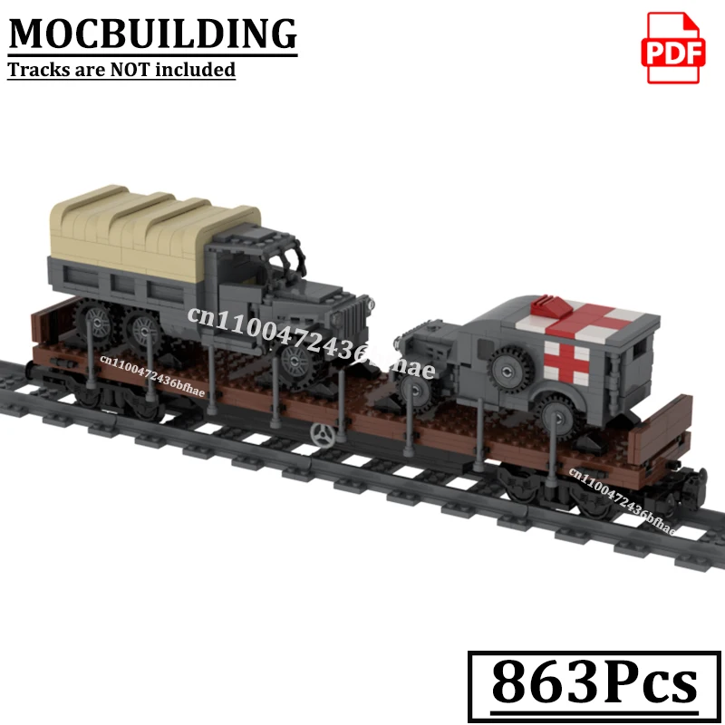 

Плоский универсал, автомобиль с красным крестом, военная модель грузовика, блоки MOCBUILDING, аксессуары для железной дороги, строительные игрушки, подарочные кирпичи