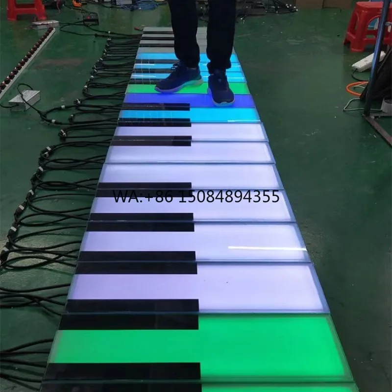 

New Design Sensitive Piano Led Dance Floor Tempered Glass Stainless Frame