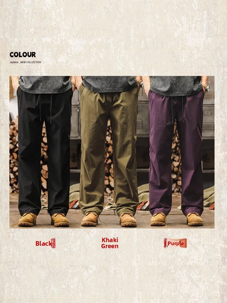 American Sle فضفاض الحرير الجليد الرجال الصيف رقيقة مستقيم الساق السراويل كو الجافة المشي لمسافات طويلة في الهواء الطلق بنطلون للشباب #3