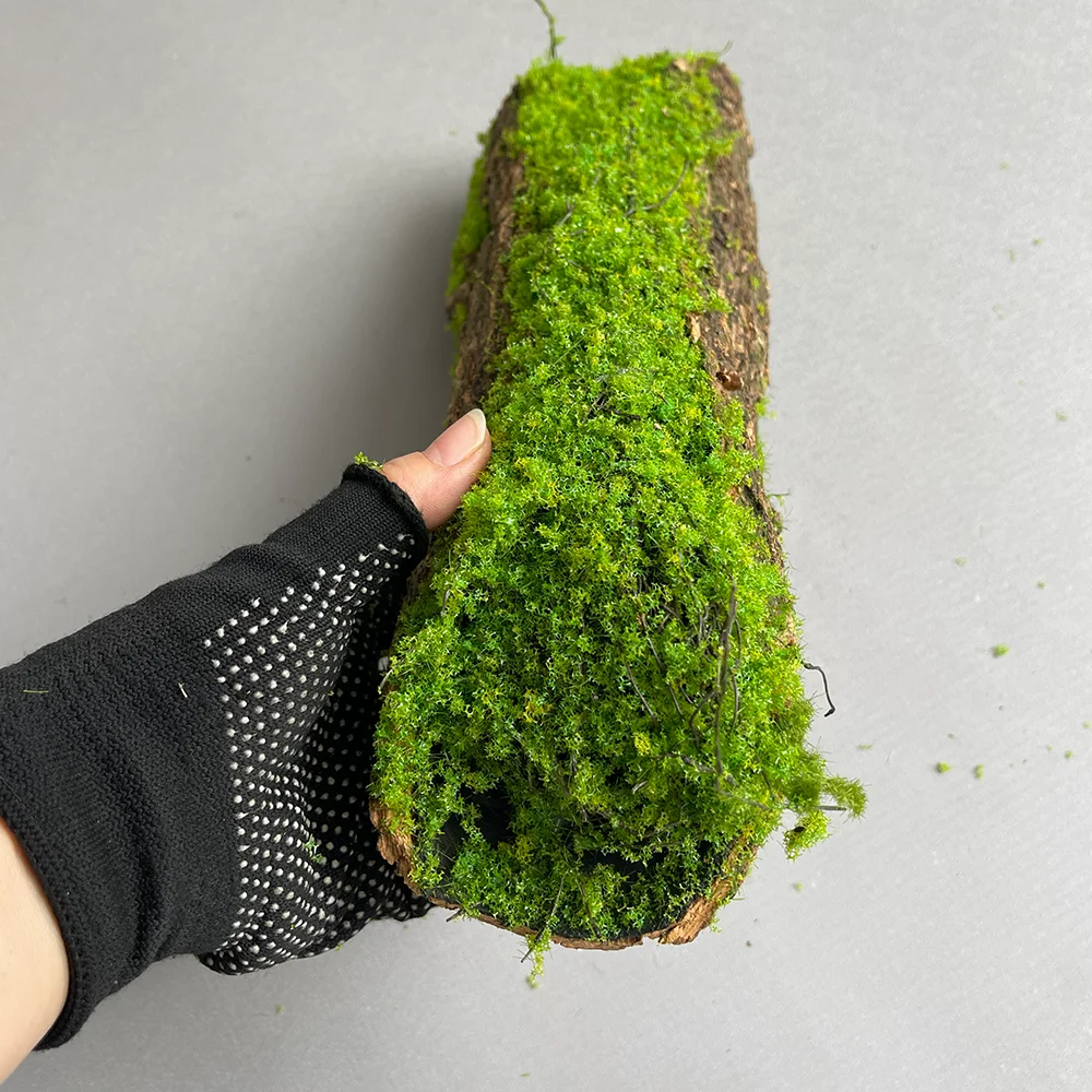 1 Piece PU Faux Moss Tree Stump Lightweight Faux Gypsum Decor, Realistic Moss Covered Fake Stump, Indoor Outdoor Garden Yard