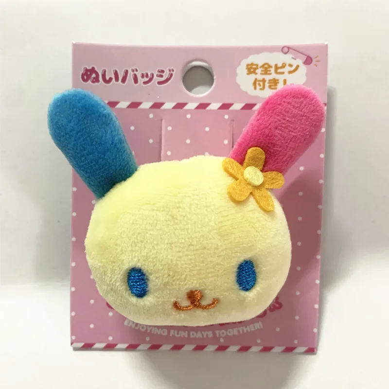 Cute Usahana Plush Brooch Pins Cartoon Bunny Head Kawaii Anime Plushie Girls Toys for Children Kids Birthday Gift