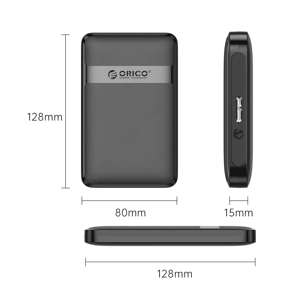 ORICO 2,5'' Festplattengehäuse Werkzeuglos 5Gbps USB zu SATA Externes Festplattengehäuse für 2,5 Zoll 7mm 9,5mm SSD HDD Max 6TB – Detail 14