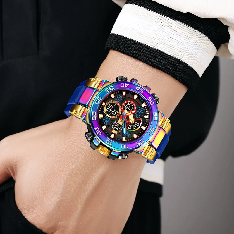 STRYVE 8030 Watch for Men Fashion Sports Waterproof Electronic Watch Digital-Analog Dual Movement Multifunctional Men's Watches