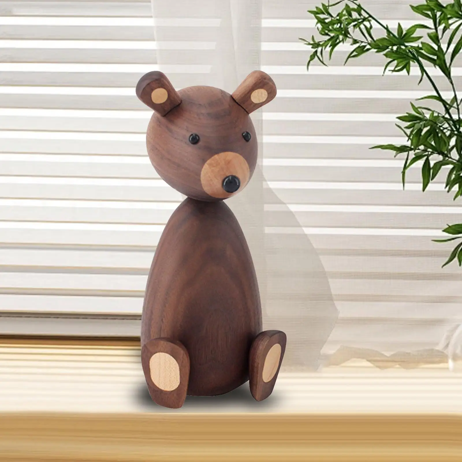 Wooden Squirrel Statue Decor Minimalist Craft Modern Wooden Squirrel Sculpture for Coffee Table Living Room Office Home Desktop